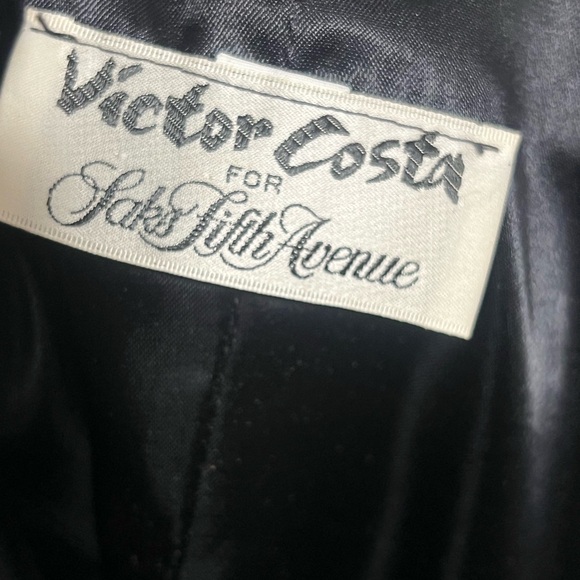 80s Victor Costa For Saks Fifth Avenue Black Velvet Strapless Dress Sz 10 - Picture 4 of 6
